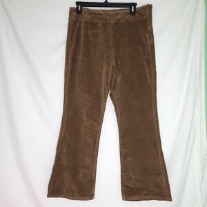 FREE PEOPLE Women's Brown Corduroy Flare Leg Pull On Pants MEDIUM
